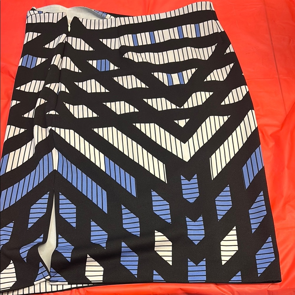 Geometric Black and Blue Women's Skirt